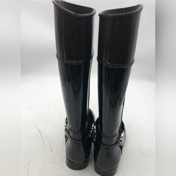 Michael Kors MK Designer Womens Black Round Toe Pull-On Rain Boots Size 7 - Picture 4 of 5